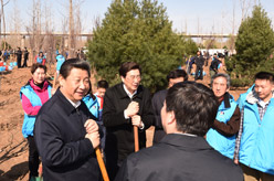 党和国家领导人参加首都义务植树活动