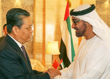 赵乐际会见阿布扎比酋长国王储