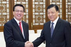 刘云山会见马来西亚华人公会代表团