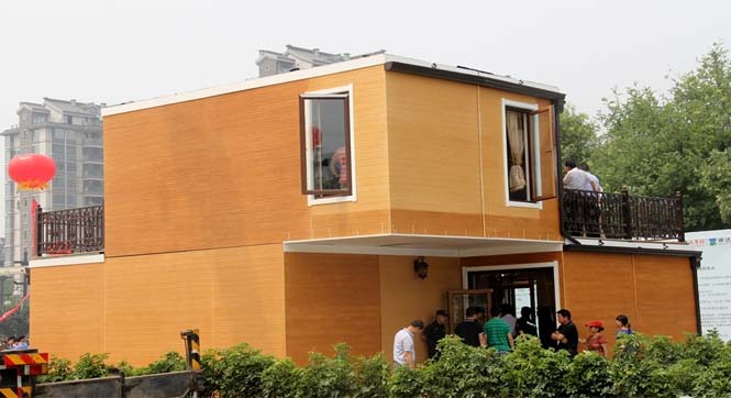 首座3D打印搭建房现身西安 3小时建二层别墅