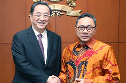 俞正声会见印尼人民协商会议主席