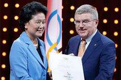 刘延东在陈述会上接受证书