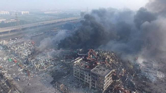 独家：新华社无人机航拍天津爆炸事故现场