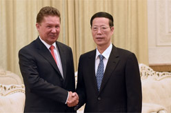 张高丽会见俄罗斯天然气工业公司总裁米勒