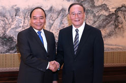 王岐山会见越南副总理阮春福