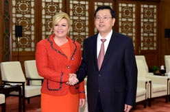 张德江会见克罗地亚总统基塔罗维奇