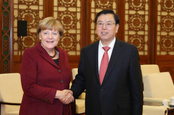 张德江会见德国总理默克尔