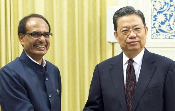 赵乐际会见印度中央邦首席部长乔汉