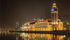 天津夜色灯火辉煌 展现津门风貌