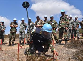 中柬赴黎维和部队组织扫雷作业现场研讨