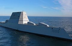 美军拟为最新“科幻战舰”配电磁轨道炮