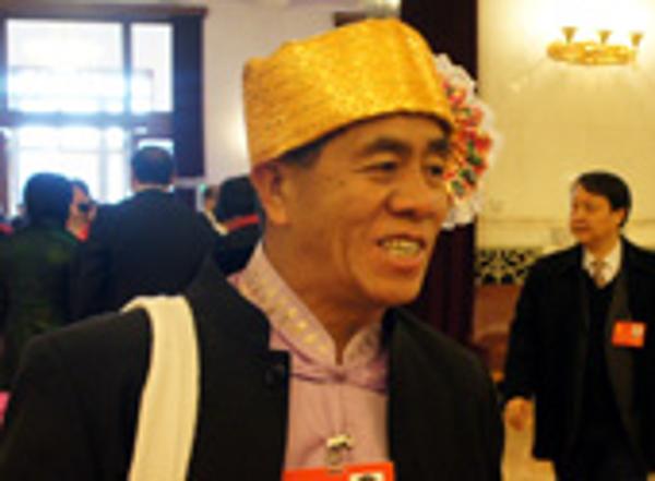 新华网记者采访傣族的十八大代表岩帕