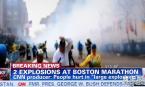 美国波士顿发生爆炸的电视截图