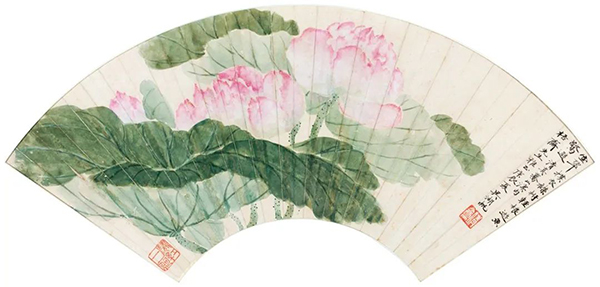 清凉一夏赏超美的没骨荷花扇面-新华网 