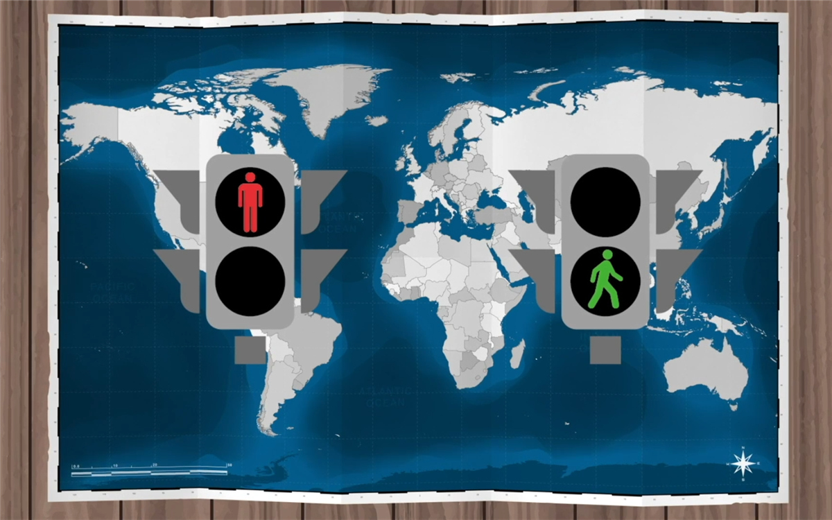 联合国确定了红灯停、绿灯行的规则