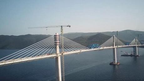 China-constructed Peljesac Bridge in Croatia fully joined together