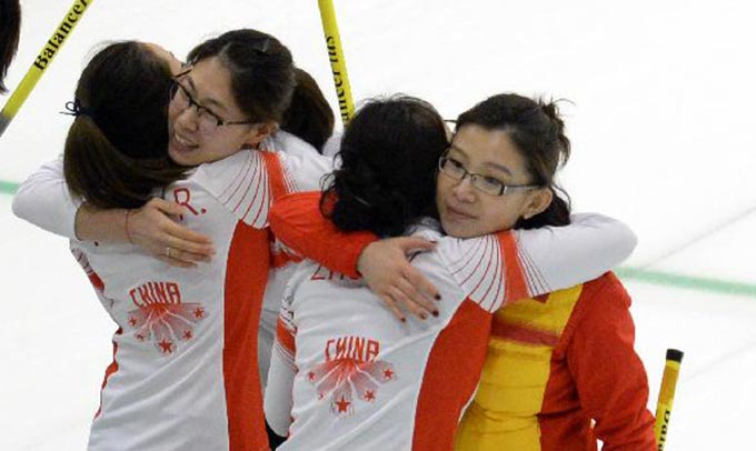 亚冬会冰壶女子组：中国队晋级决赛
