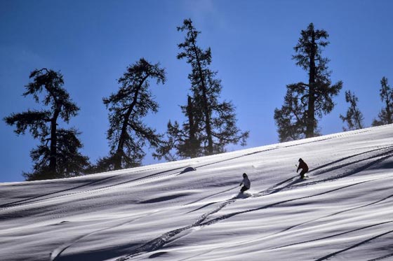 新疆阿尔泰山野雪公园正式开滑