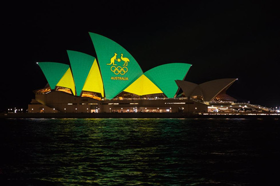 悉尼歌剧院亮灯迎奥运