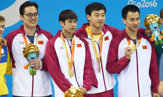中国队获男子4X100米混合泳接力34分冠军