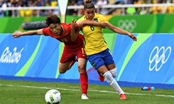 快讯：里约奥运会女足小组第一轮 中国队0-3巴西队