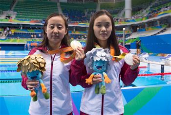 中国选手包揽女子100米自由泳S11级冠亚军