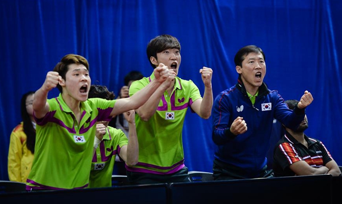 乒乓球亚锦赛男子团体半决赛：韩国队晋级决赛