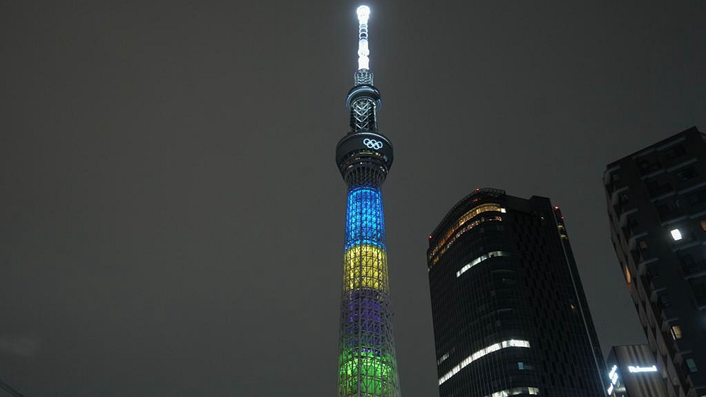 东京晴空塔为奥运亮灯