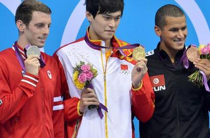 男子1500米自由泳颁奖仪式