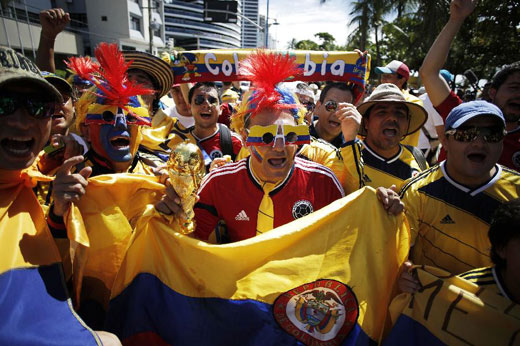 哥伦比亚球迷赛前造势