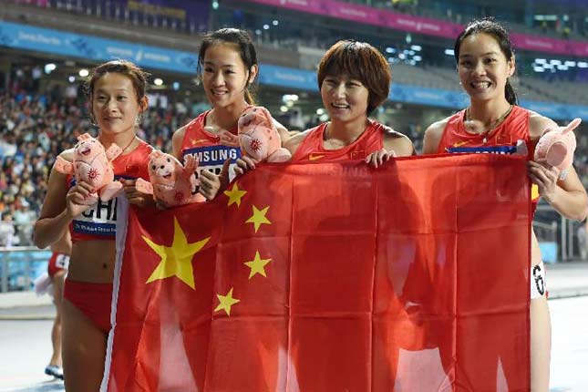 亚运会女子4X100米接力：中国队夺冠[高清]