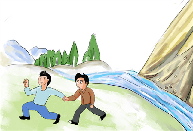 前期阴雨连绵和突发暴雨天气是山洪爆发的主要天气征兆，趴地或直接听到轰隆声响是山洪马上来临的重要征兆。