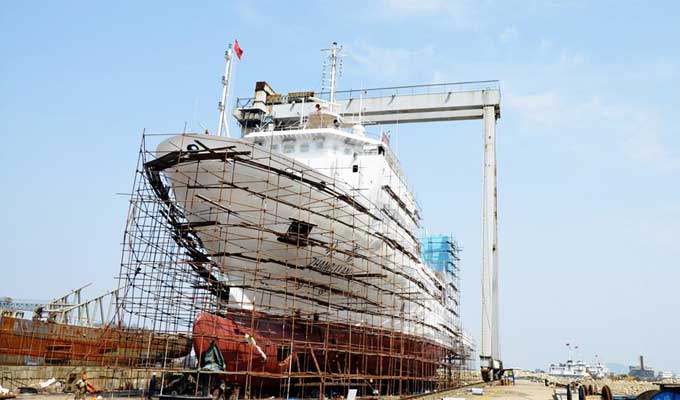 万米级载人深渊器科考母船&ldquo;张謇&rdquo;号基本完工(组图)