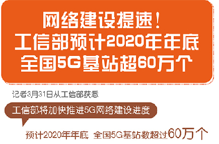 图表：网络建设提速！工信部预计2020年年底全国5G基站超60万个