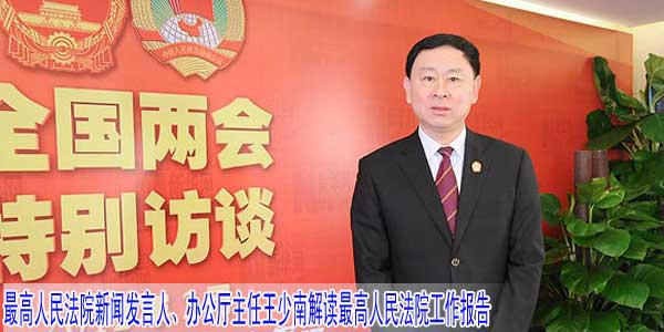 最高人民法院新闻发言人、办公厅主任王少南解读最高人民法院工作报告