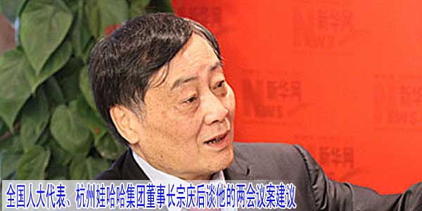 全国人大代表、杭州娃哈哈集团董事长宗庆后谈他的两会议案建议