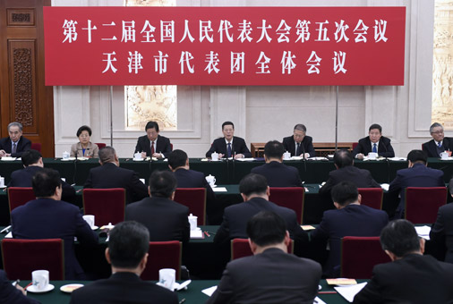 张高丽3月6日参加天津代表团审议