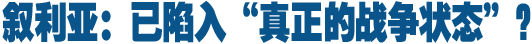 叙利亚总统首次表示国家已处于战争状态