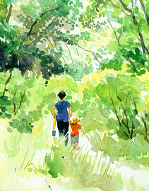 朱自清：“等他的背影混入来来往往的人里”