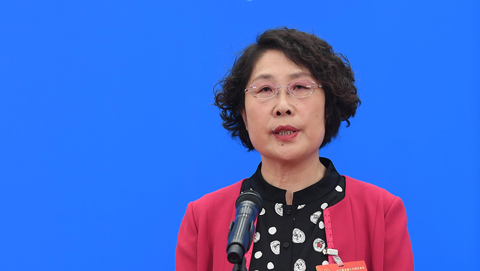 全国人大代表郭艳玲通过网络视频方式接受采访