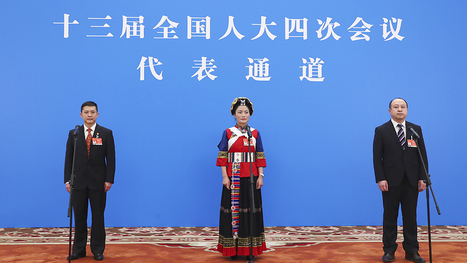 全国人大代表杨震生、范永贞、齐嵩宇通过网络视频方式接受采访