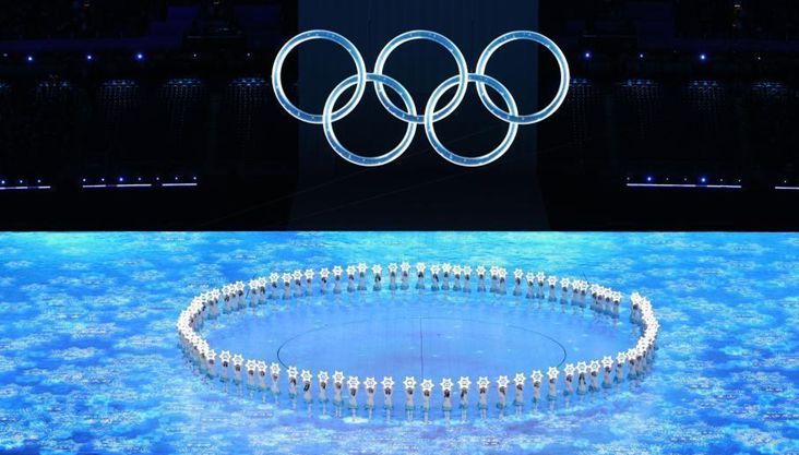 北京冬奥会开幕式上的“构建一朵雪花”环节