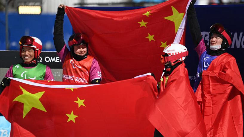 残奥单板滑雪：中国包揽男子障碍追逐UL级前四名