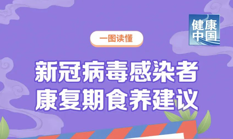 收藏！新冠病毒感染者康复期食养建议