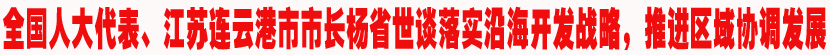 全国人大代表、江苏连云港市市长杨省世谈沿海开发战略、推进区域协调发展