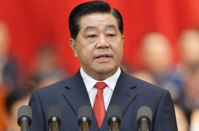 贾庆林向大会作工作报告