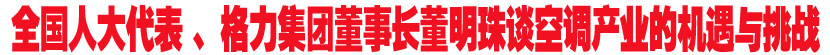 全国人大代表、格力集团董事长董明珠谈空调产业的机遇与挑战