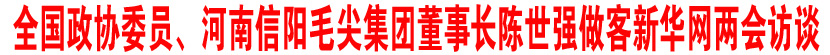 全国政协委员、河南信阳毛尖集团董事长陈世强做客新华网两会访谈