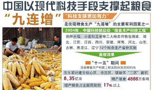 粮食"九连增" 去年粮食总产量11791亿斤