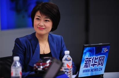 主持人苑茵子在访谈现场